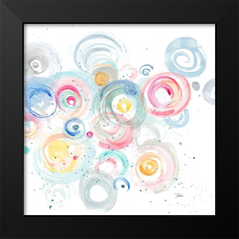 Circulation Square Black Modern Wood Framed Art Print by Pinto, Patricia