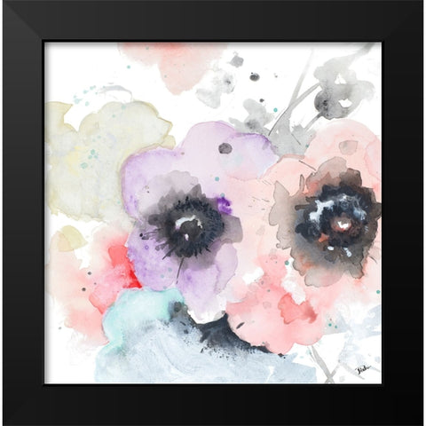 Flores Square Black Modern Wood Framed Art Print by Pinto, Patricia