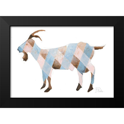 The Plaid Goat Black Modern Wood Framed Art Print by Pinto, Patricia