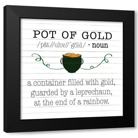 Pot Of Gold Black Modern Wood Framed Art Print by SD Graphics Studio