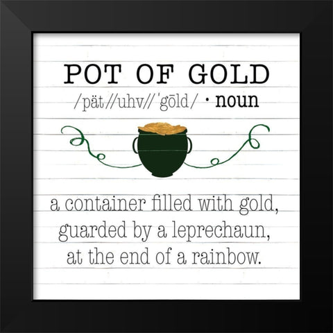 Pot Of Gold Black Modern Wood Framed Art Print by SD Graphics Studio