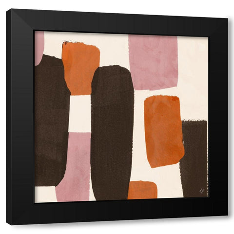 Pink Modern Grooves Close Up Black Modern Wood Framed Art Print with Double Matting by Loreth, Lanie
