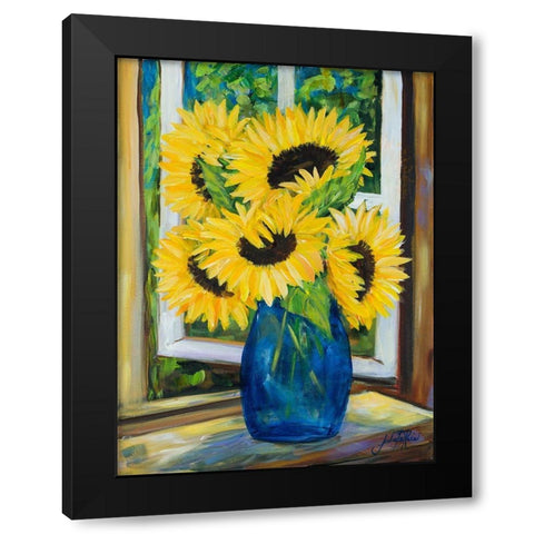 Sunflowers Black Modern Wood Framed Art Print with Double Matting by DeRice, Julie