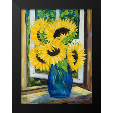 Sunflowers Black Modern Wood Framed Art Print by DeRice, Julie