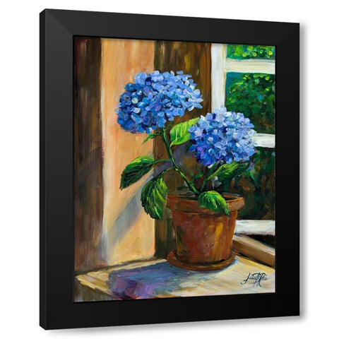 Violet Poppies Black Modern Wood Framed Art Print with Double Matting by DeRice, Julie