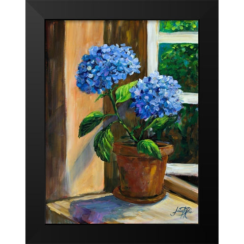 Violet Poppies Black Modern Wood Framed Art Print by DeRice, Julie