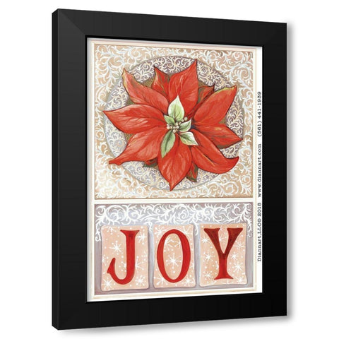 Poinsettia Joy Black Modern Wood Framed Art Print by Diannart