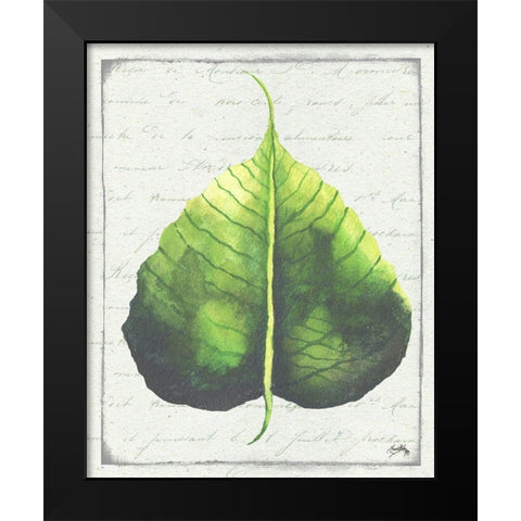 Emerald Leaf II Black Modern Wood Framed Art Print by Medley, Elizabeth