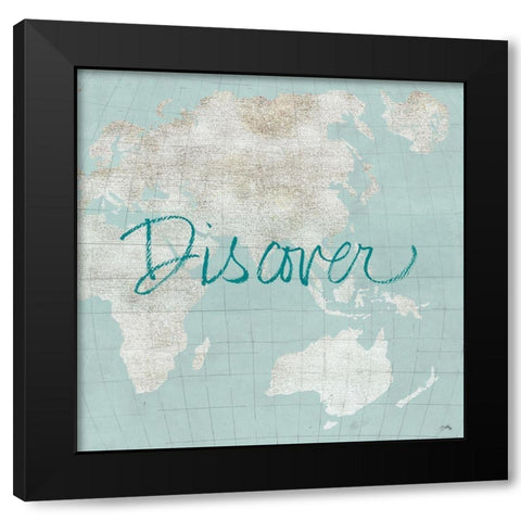 Discover The World Black Modern Wood Framed Art Print with Double Matting by Medley, Elizabeth