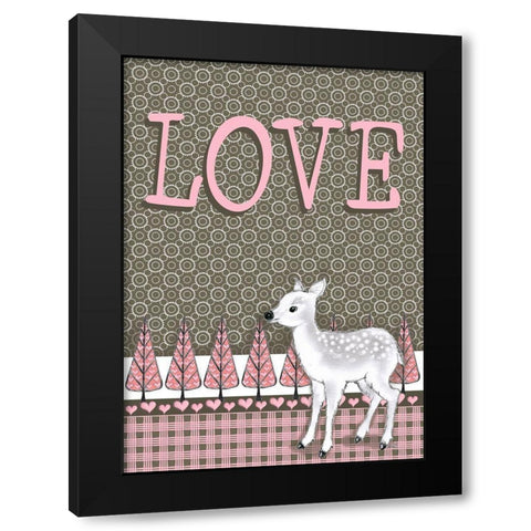 Lamb Love Black Modern Wood Framed Art Print with Double Matting by Metz, Andi