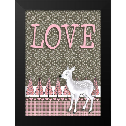Lamb Love Black Modern Wood Framed Art Print by Metz, Andi