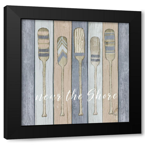 Oars Near the Shore Black Modern Wood Framed Art Print with Double Matting by Metz, Andi