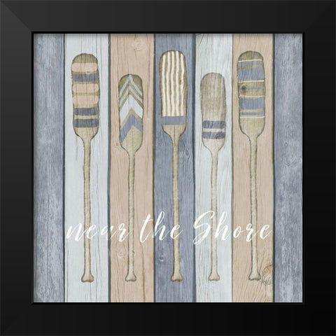 Oars Near the Shore Black Modern Wood Framed Art Print by Metz, Andi
