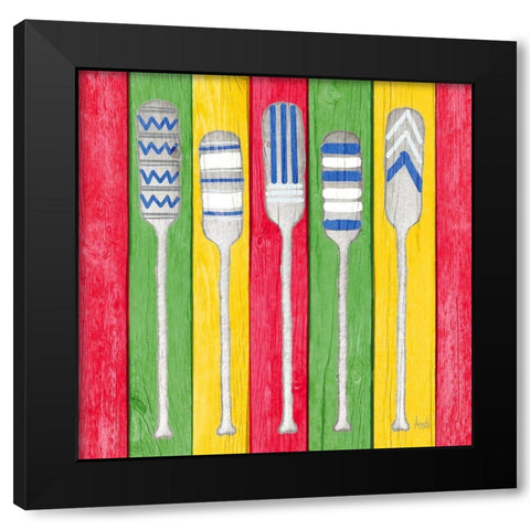 Oars on Tropical Board II Black Modern Wood Framed Art Print by Metz, Andi