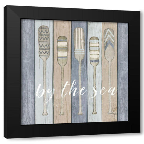 Oars by the Sea Black Modern Wood Framed Art Print by Metz, Andi