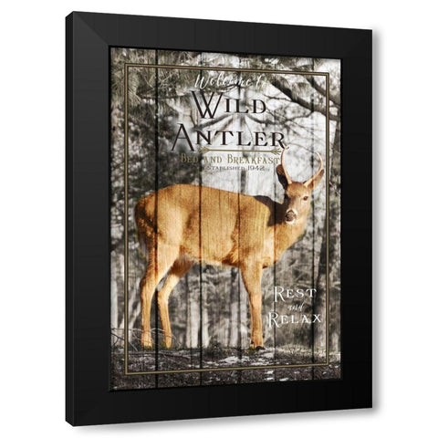Wild Antler Black Modern Wood Framed Art Print by Metz, Andi