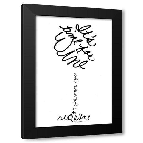 Its Time For Wine Black Modern Wood Framed Art Print with Double Matting by Loreth, Lanie