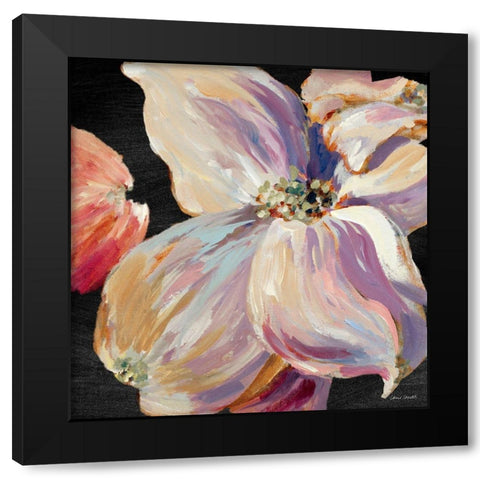 Soft Flower Song on Black II Black Modern Wood Framed Art Print by Loreth, Lanie