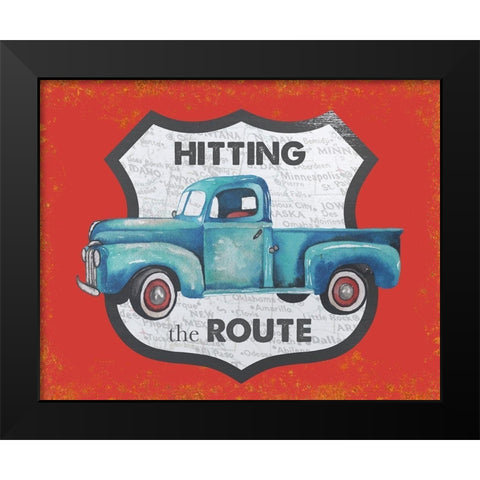 Hitting the Route in Red Black Modern Wood Framed Art Print by Medley, Elizabeth