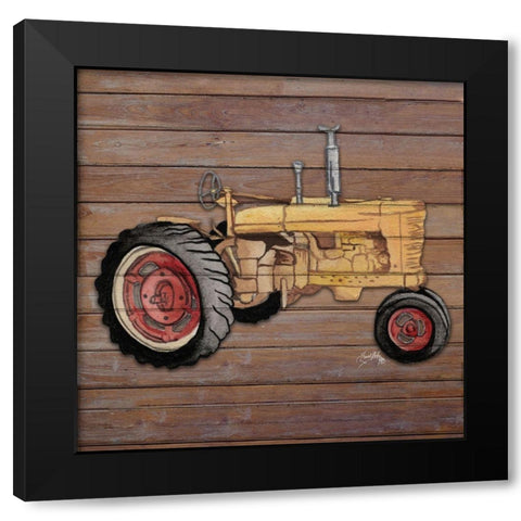 Tractor on Wood I Black Modern Wood Framed Art Print by Medley, Elizabeth