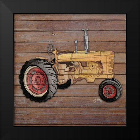 Tractor on Wood I Black Modern Wood Framed Art Print by Medley, Elizabeth
