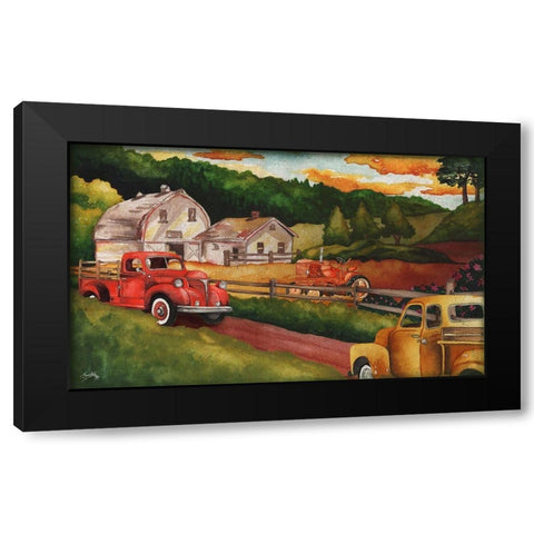 Harvest Time on the Farm Black Modern Wood Framed Art Print by Medley, Elizabeth