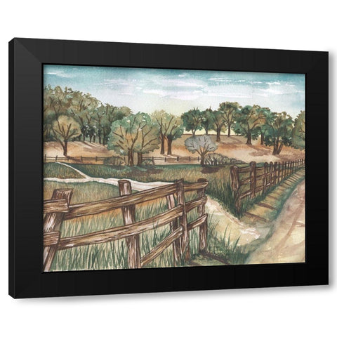 Farm Landscape Black Modern Wood Framed Art Print by Medley, Elizabeth