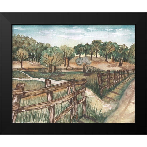 Farm Landscape Black Modern Wood Framed Art Print by Medley, Elizabeth