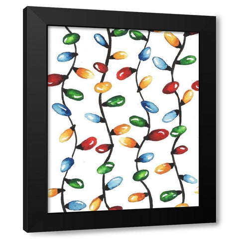 Holiday Lights Black Modern Wood Framed Art Print with Double Matting by Medley, Elizabeth