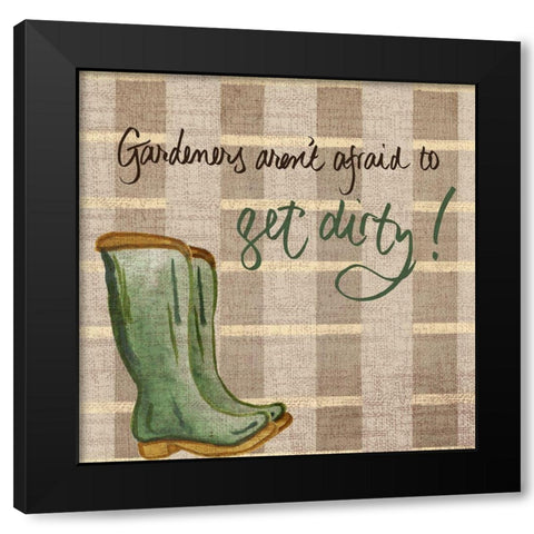 Get Dirty Black Modern Wood Framed Art Print by Medley, Elizabeth