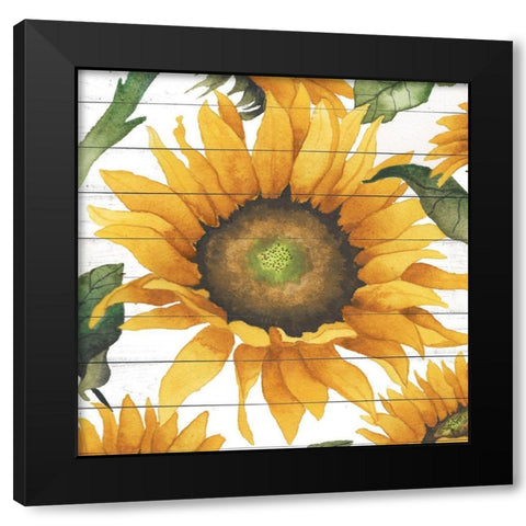 Happy Sunflower I Black Modern Wood Framed Art Print with Double Matting by Medley, Elizabeth