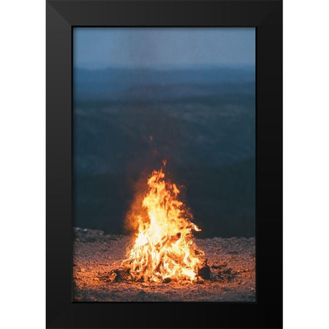 Bonfire Nights Black Modern Wood Framed Art Print by Stewart, Wil