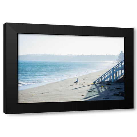 Beach Stroll Black Modern Wood Framed Art Print by Stewart, Wil