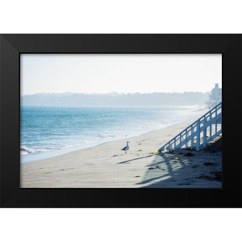 Beach Stroll Black Modern Wood Framed Art Print by Stewart, Wil