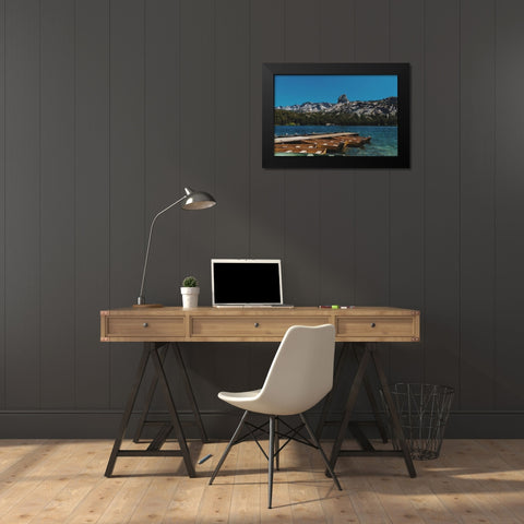 Lake Scenery Black Modern Wood Framed Art Print by Stewart, Wil