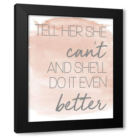 Tell Her Black Modern Wood Framed Art Print with Double Matting by SD Graphics Studio