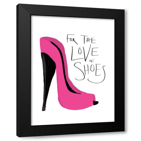 The Love of Shoes Black Modern Wood Framed Art Print with Double Matting by SD Graphics Studio