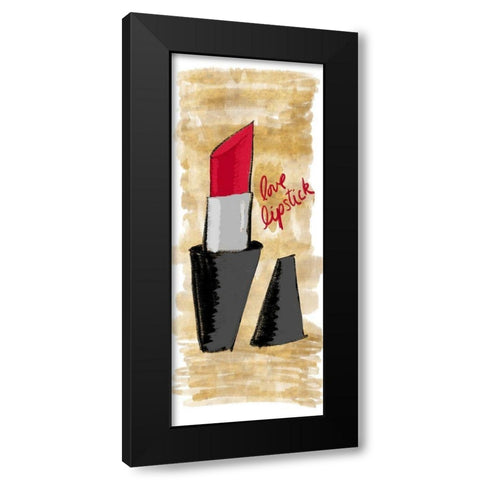 Love Lipstick Panel Black Modern Wood Framed Art Print with Double Matting by SD Graphics Studio