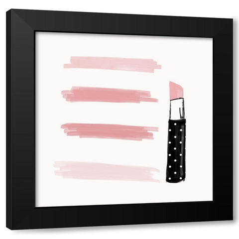 Pink Shades Black Modern Wood Framed Art Print with Double Matting by SD Graphics Studio