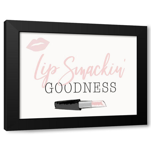 Lip Smackin Goodness Black Modern Wood Framed Art Print with Double Matting by SD Graphics Studio