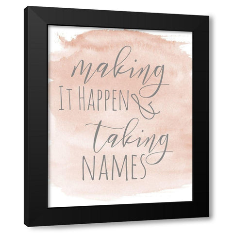 Taking Names Black Modern Wood Framed Art Print with Double Matting by SD Graphics Studio