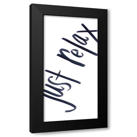 Peaceful Panel I Black Modern Wood Framed Art Print with Double Matting by SD Graphics Studio