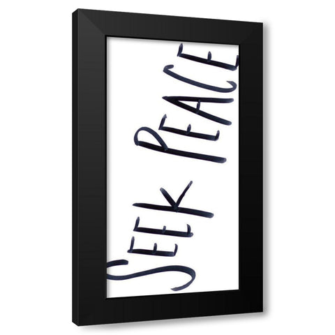 Peaceful Panel III Black Modern Wood Framed Art Print with Double Matting by SD Graphics Studio