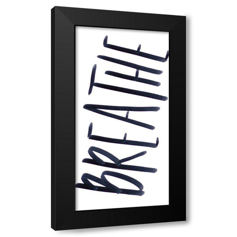 Peaceful Panel II Black Modern Wood Framed Art Print with Double Matting by SD Graphics Studio