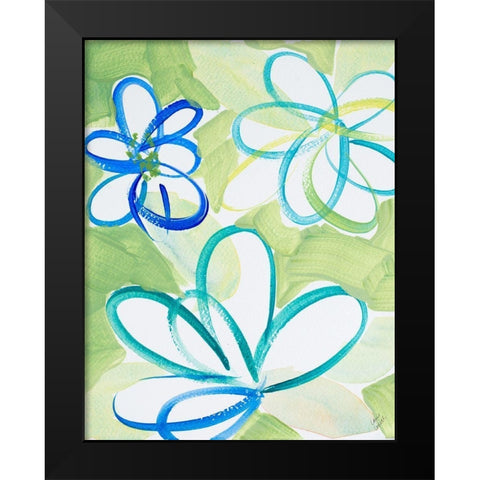 Summer Greens Black Modern Wood Framed Art Print by Loreth, Lanie