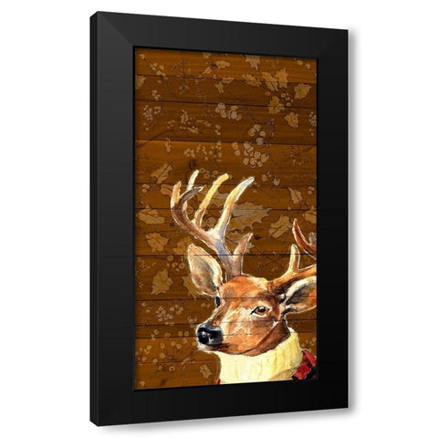Deer Turtleneck in Fall Black Modern Wood Framed Art Print by Loreth, Lanie