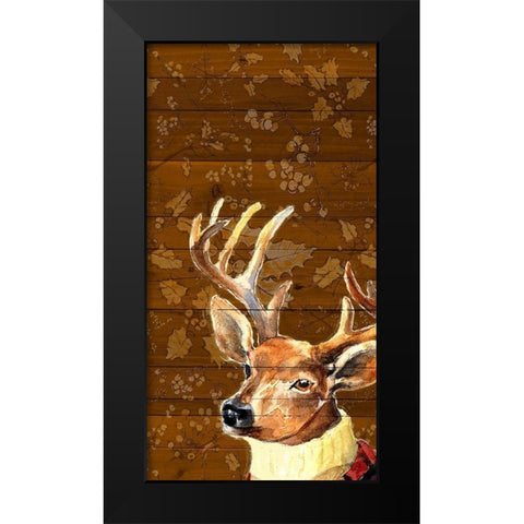 Deer Turtleneck in Fall Black Modern Wood Framed Art Print by Loreth, Lanie