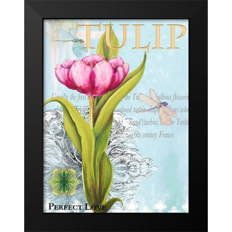 Elegant Tulip I Black Modern Wood Framed Art Print by Diannart