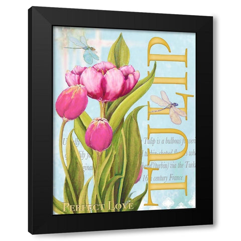 Elegant Tulip II Black Modern Wood Framed Art Print by Diannart
