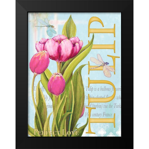 Elegant Tulip II Black Modern Wood Framed Art Print by Diannart